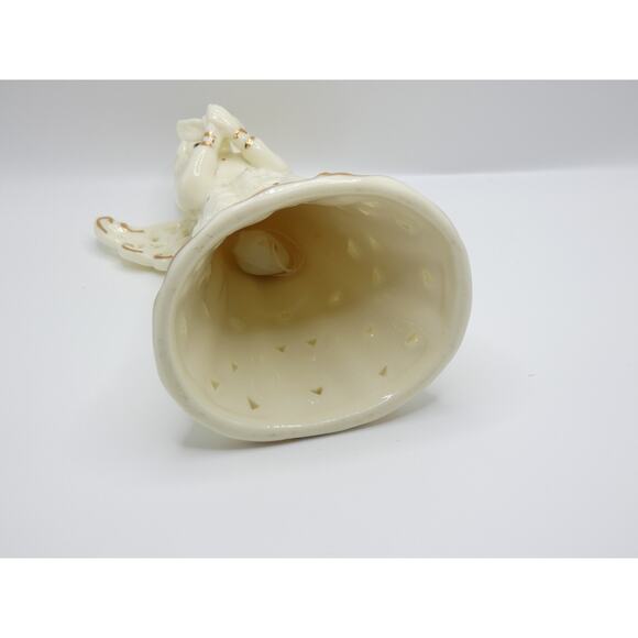 Vintage Angel Figurine – Porcelain Gold Trim – Candle Holder – Holding Bird - Picture 5 of 6